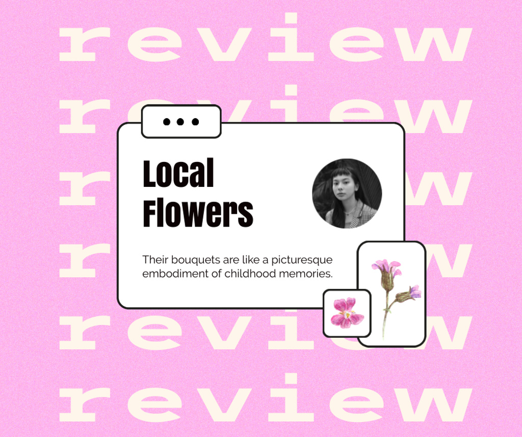 Flowers Store Customer's Review Facebook Design Template