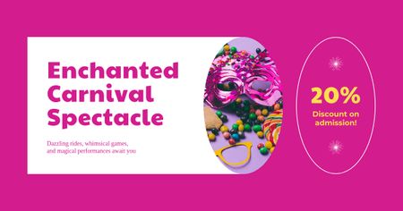Wonderful Carnival Spectacle With Discount On Admission Facebook AD Design Template