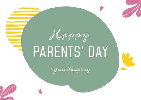 Boldog Szülők Napját Virágos Card tervezősablon