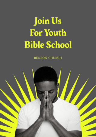 Template di design Youth Bible School Invitation Flyer A4