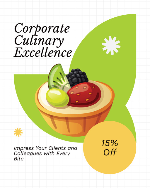 Corporate Culinary Excellence with Discount Instagram Post Vertical Design Template