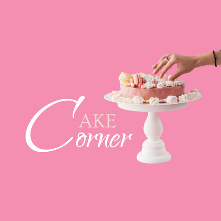 Designvorlage Anzeige einer Bäckerei mit süßem Kuchen für Logo