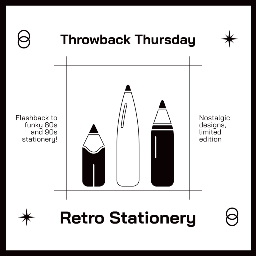 Stationery Shop Retro Products Line Instagram AD – шаблон для дизайну