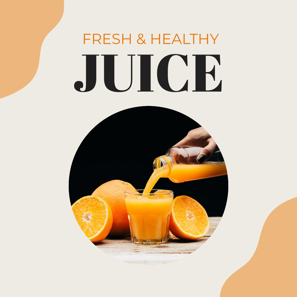Healthy Tasty Orange Juice Instagram – шаблон для дизайну