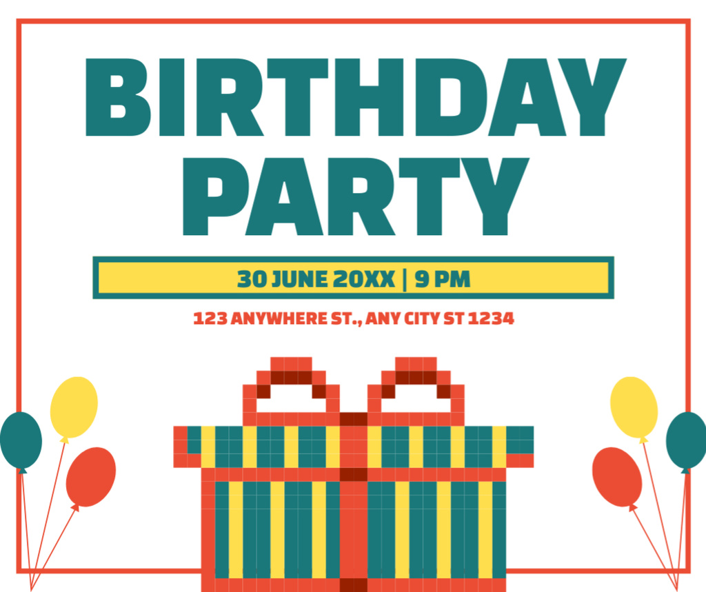 Modèle de visuel Simple Invitation to Birthday Party - Facebook