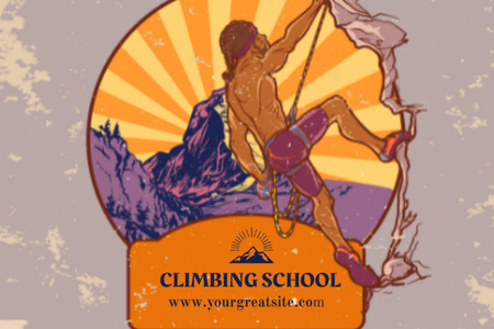 Progressive Climbing And Mountaineering School Promotion Postcard 4x6in Design Template