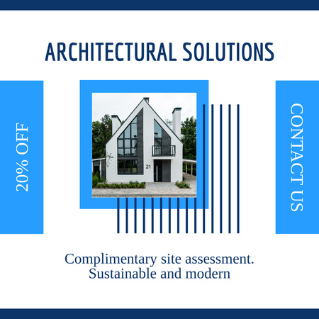 Architectural Solutions Ad with Modern Building Instagram AD Design Template