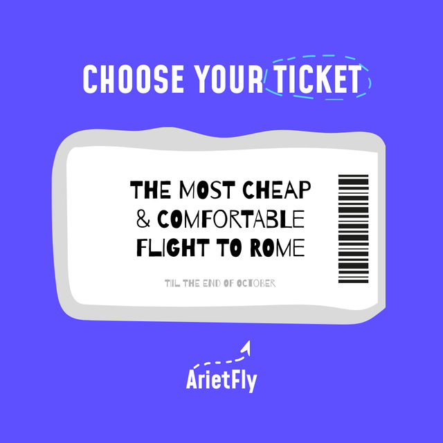 Platilla de diseño Travel Offer with Plane Ticket Illustration Instagram