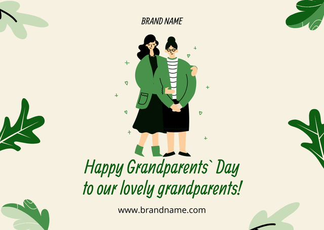 Plantilla de diseño de Happy Grandparent’s Day to my lovely grandparents! Card 