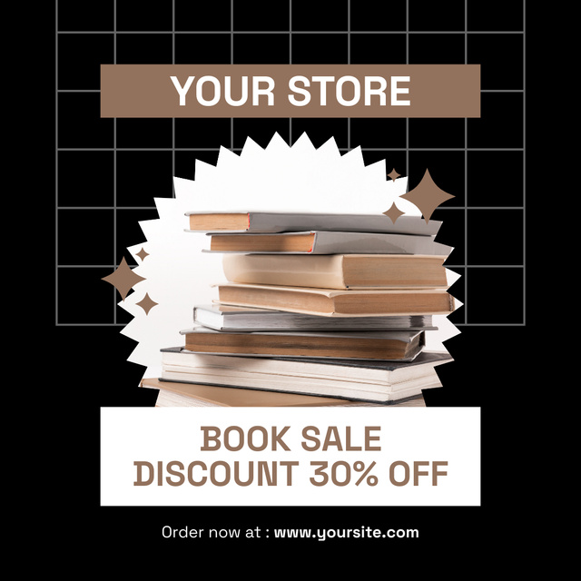 Breathtaking Book Discount Ad on Black Instagramデザインテンプレート