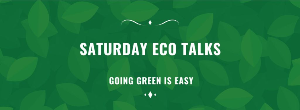 Ecological Event Announcement Green Leaves Texture Facebook cover Design Template