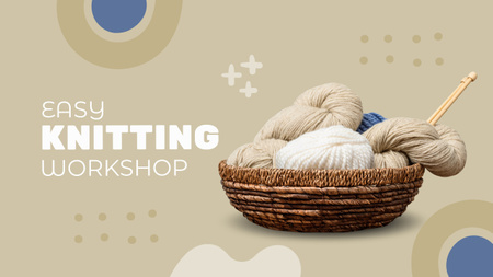 Beginner Knitting Workshop Youtube Thumbnail – шаблон для дизайну