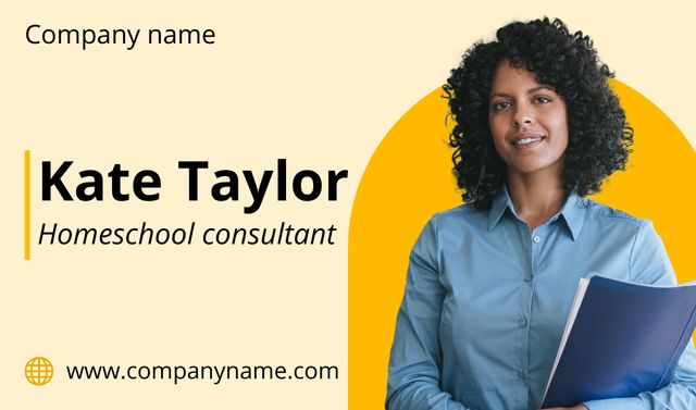 Home School Consultant Services Business card Design Template