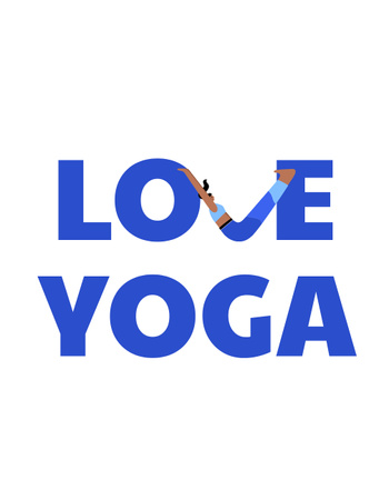 Yoga Studio Icon with Flexible Woman T-Shirt Design Template