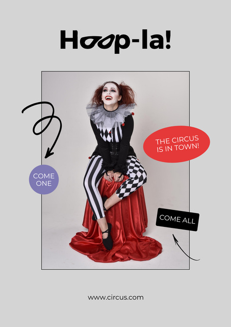 Template di design Circus Show with Funny Performer Poster