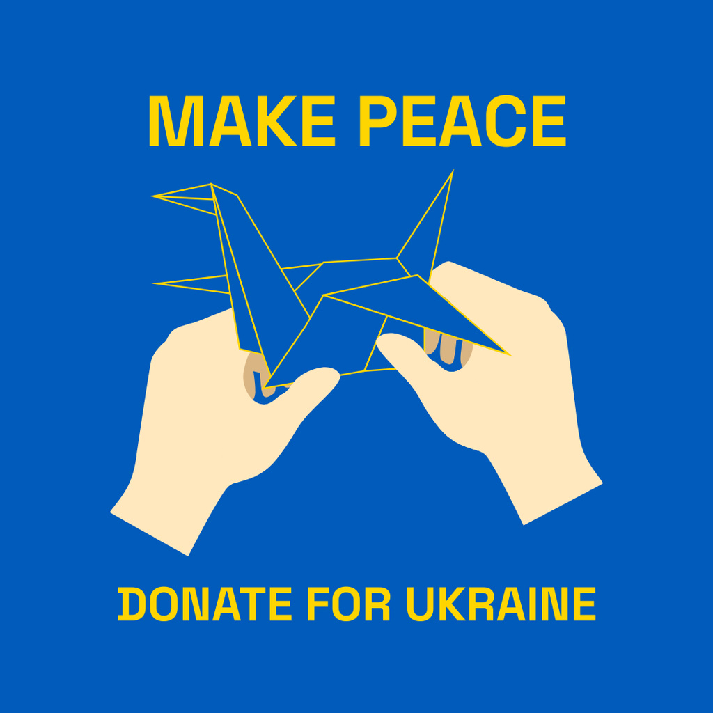 Motivational Quote About Supporting Ukraine In Blue Instagram – шаблон для дизайна