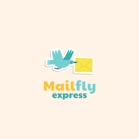 Ontwerpsjabloon van Logo 1080x1080px van Emblem of Mail
