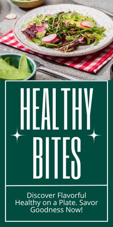 Offer of Healthy Bites in Fast Casual Restaurant Graphic Design Template