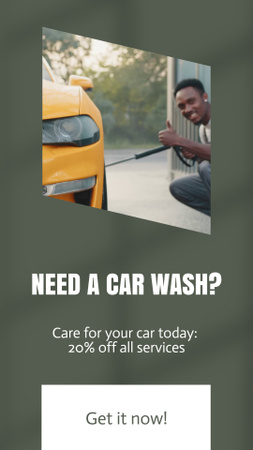 Discount For Car Wash With Hand Washing Instagram Video Story Design Template