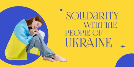 Solidarity with People of Ukraine Twitter tervezősablon