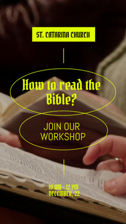 Anúncio de evento religioso sobre a Bíblia Instagram Video Story Modelo de Design