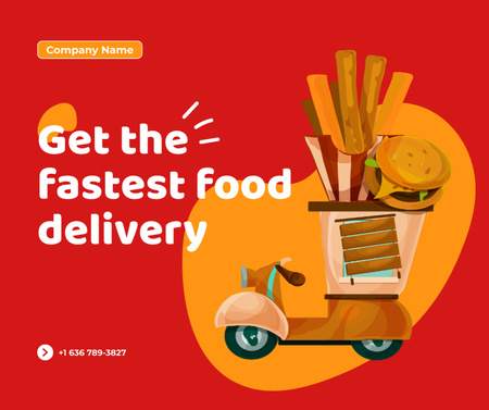 Plantilla de diseño de Food Delivery Service Facebook 