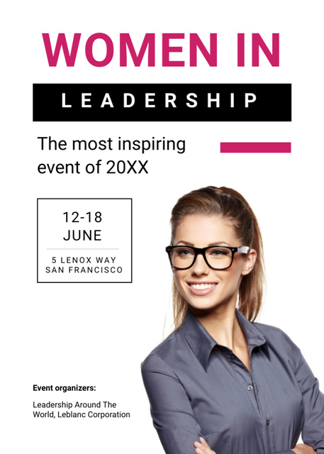 Template di design Business Training on Women in Leadership Postcard 5x7in Vertical