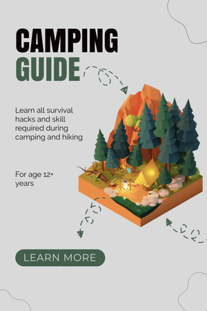 Camping Guide with Forest Pinterest Πρότυπο σχεδίασης