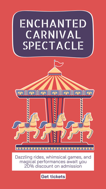 Designvorlage Lovely Carnival Spectacle And Carousel With Discount für Instagram Story