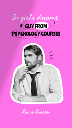 vicces vicc guy-ról a pszichológia kurzusokról Instagram Story tervezősablon