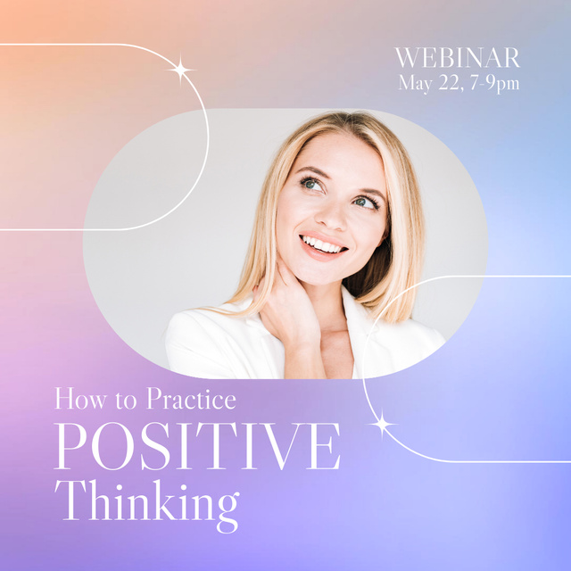 Template di design Webinar on Positive Thinking with Pastel Gradient Instagram