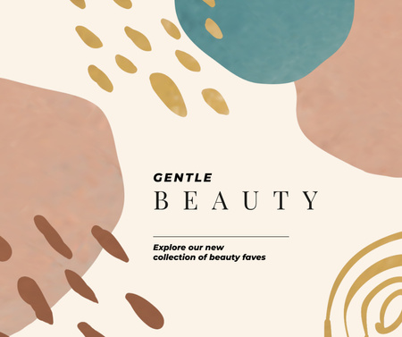 Ontwerpsjabloon van Facebook van Beauty brand promotion on pastel pattern