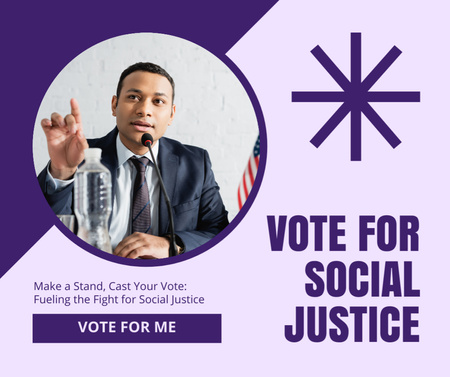 Ontwerpsjabloon van Facebook van Stem voor sociale rechtvaardigheid