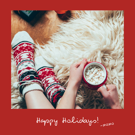 Cute Winter Holiday Greeting Instagram Modelo de Design