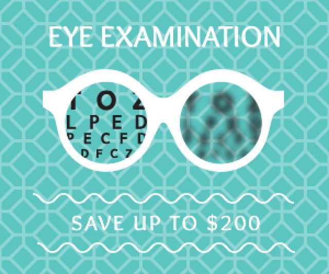 Clinic Promotion Eye Examination Offer in Blue Medium Rectangle – шаблон для дизайна