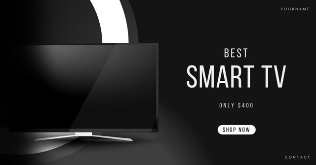 Buying Suggestions for Best Smart TV on Black Facebook AD Design Template