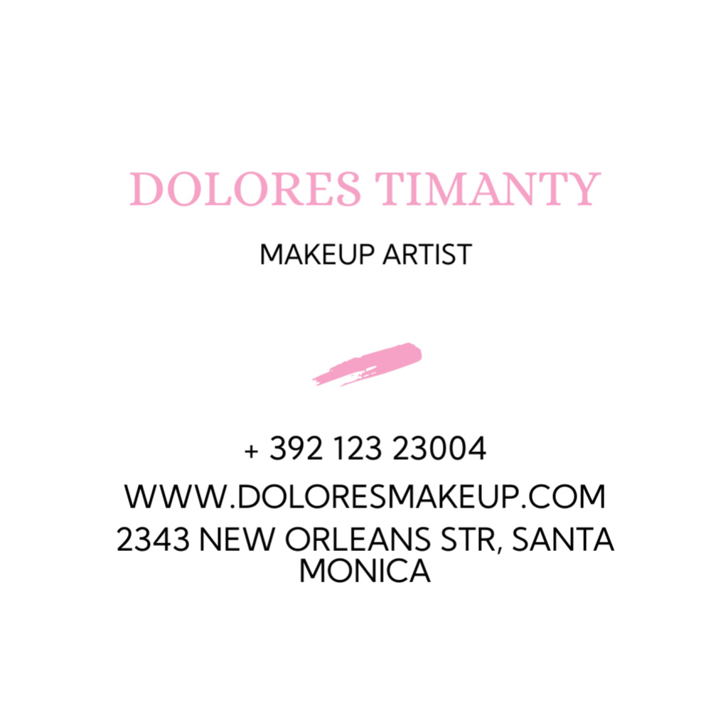 Plantilla de diseño de Makeup Artist Contact Details Square 65x65mm 