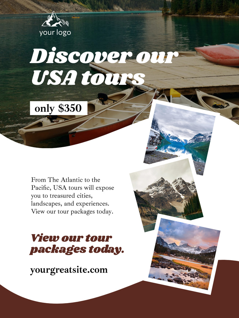 Travel Tour to United States Poster US Design Template