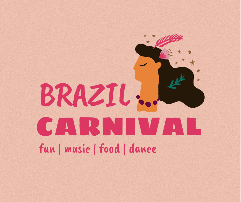 Brazilian Carnival Celebration Announcement Facebook Design Template
