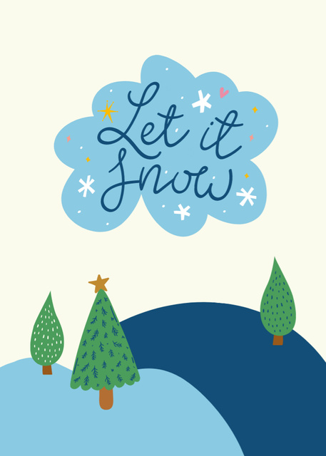 Let It Snow in Winter Postcard 5x7in Vertical Tasarım Şablonu
