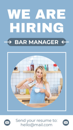 Designvorlage Auf der Suche nach Barmanager für Instagram Story