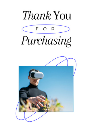 Ontwerpsjabloon van Postcard A6 Vertical van Man in Virtual Reality Glasses