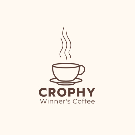 Offer of Coffee House Services with Aromatic Invigorating Coffee Logo Design Template