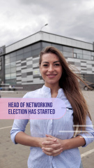 Head Of Networking Election Announcement With New Candidate Ad