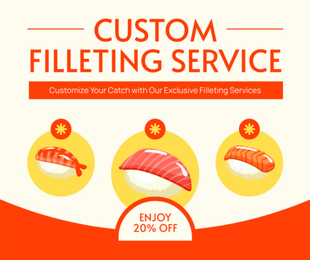 Offer of Custom Filleting Services Facebook Design Template