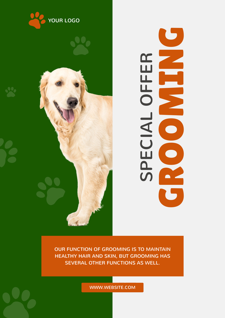 Ontwerpsjabloon van Poster van Special Offer of Dogs Grooming