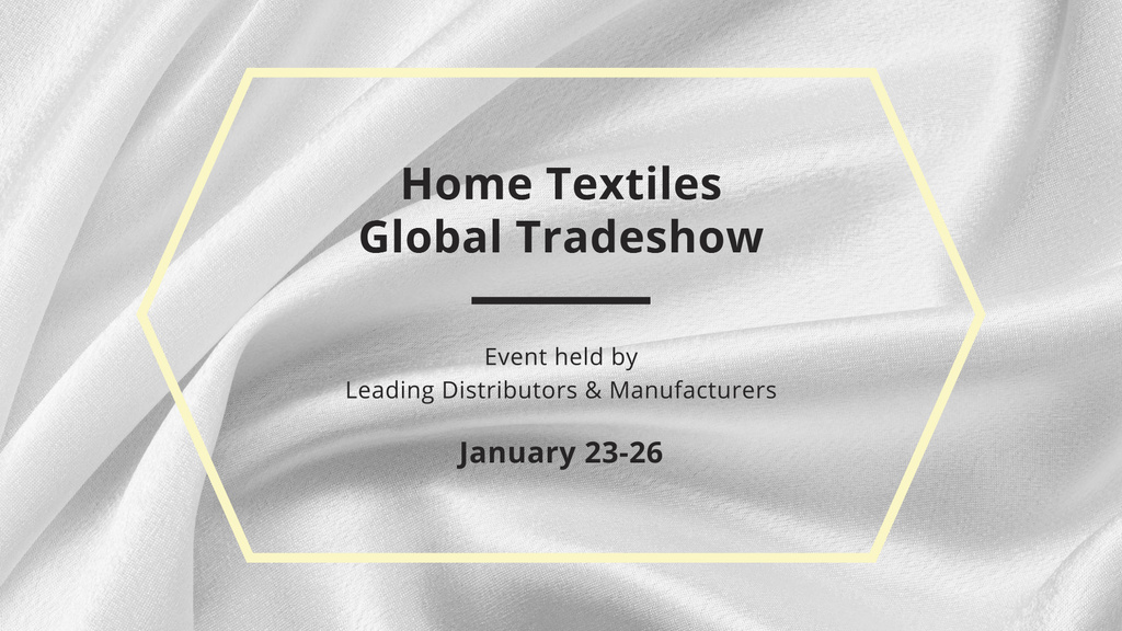 Home Textiles fair announcement on White Silk FB event cover Modelo de Design