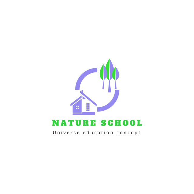 Nature School Emblem Logo 1080x1080px – шаблон для дизайну