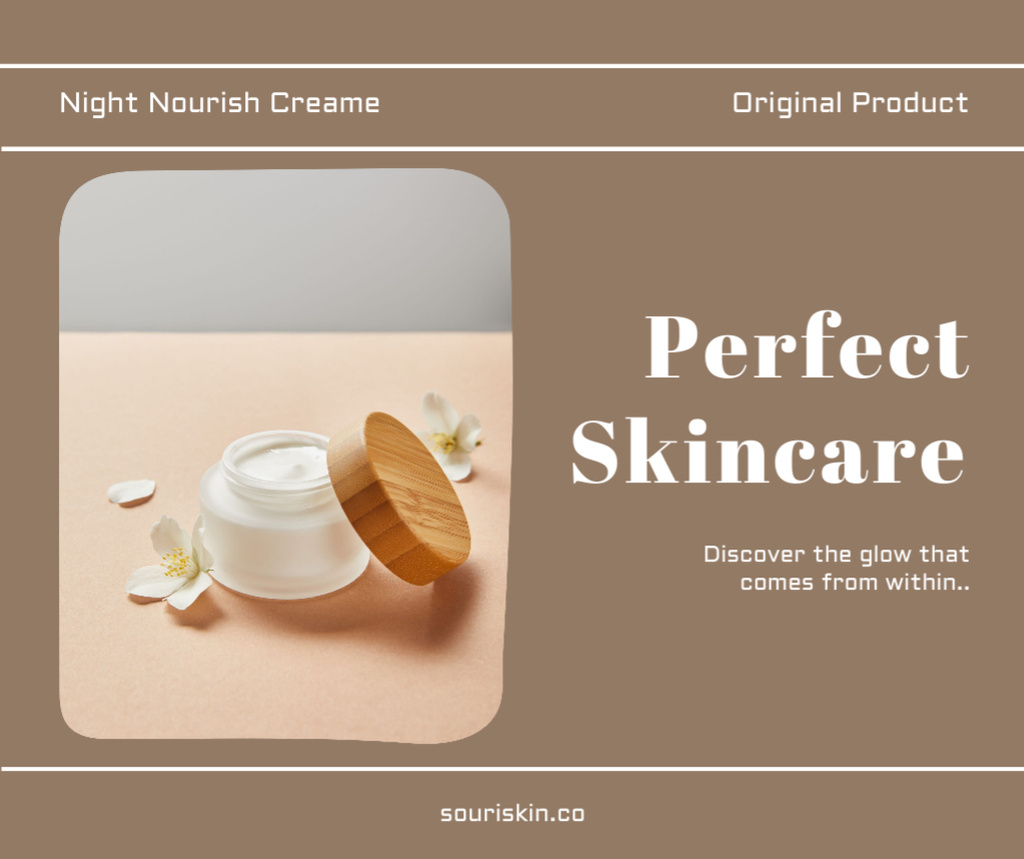 Skincare Kit with Cream Facebook Design Template