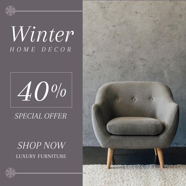 Winter Sale Special Offer on Home Decor Instagram Šablona návrhu